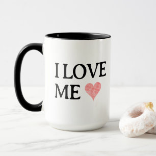 I LIEBE ME mit Scribble Red Heart - Anpassbar Tasse