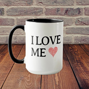 I LIEBE ME mit Scribble Red Heart - Anpassbar Tasse