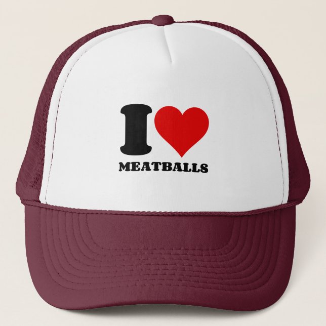 I LIEBE MEATBALLS TRUCKERKAPPE (Vorderseite)
