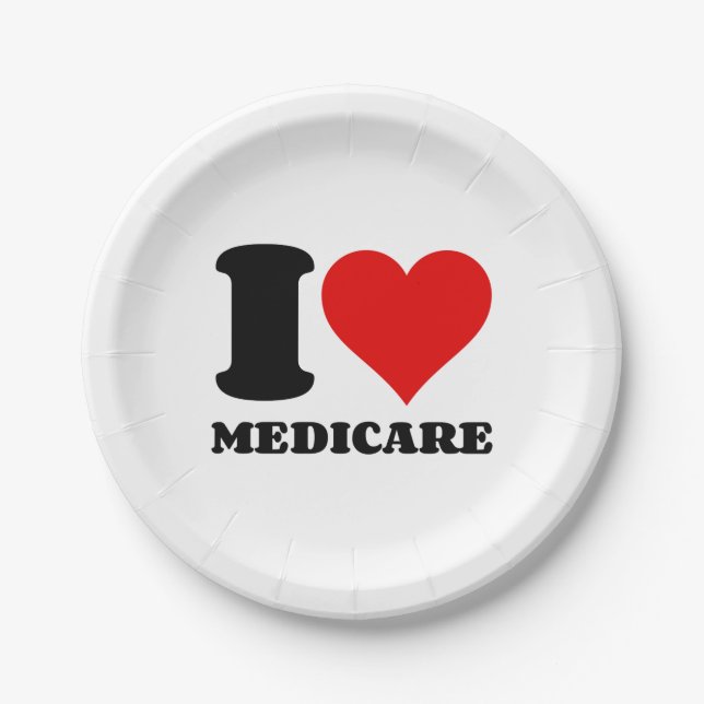 I LIEBE MEDICARE PAPPTELLER (Vorderseite)
