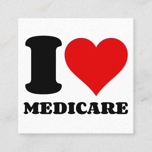I LIEBE MEDICARE QUADRATISCHE VISITENKARTE (Vorderseite)