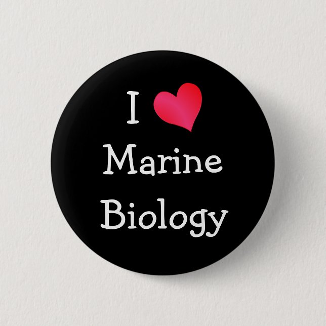 I Liebe Meeresbiologie Button (Vorderseite)
