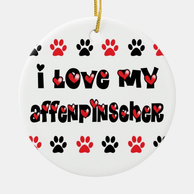 I Liebe mein Affenpinscher Keramikornament (Vorne)