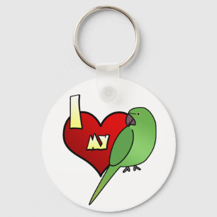 I Liebe mein afrikanischer Ringneck Parakeet Schlüsselanhänger