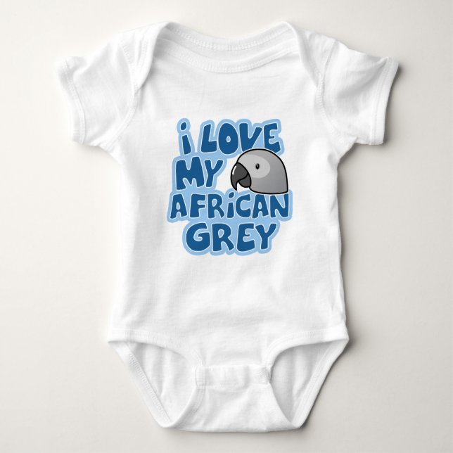 I Liebe mein afrikanisches Grau-Baby-Strampler des Baby Strampler (Vorderseite)