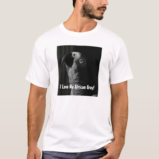 I Liebe mein afrikanisches Grau! Grundlegender T-Shirt (Vorderseite)