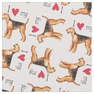 I Liebe mein Airedale Stoff