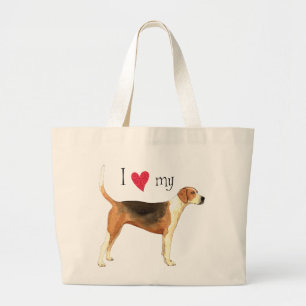 I Liebe mein amerikanischer Foxhound Jumbo Stoffbeutel
