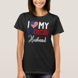 I Liebe Mein amerikanisches Ehemann America Flag V T-Shirt