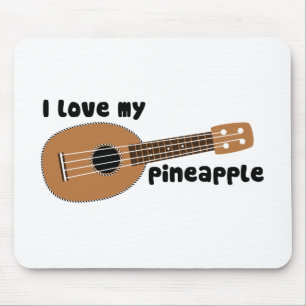 I Liebe mein AnanasUkulele Mousepad