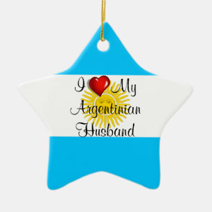 I Liebe Mein argentinischer Mann Keramikornament