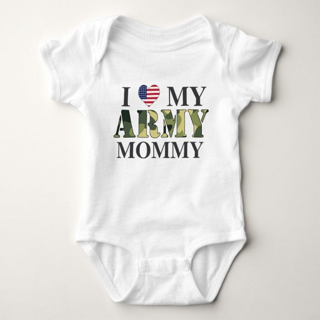 I Liebe mein Armee-Mama-Säuglings-T - Shirt (Vorderseite)