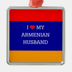 I Liebe Mein Armenischer Ehemann Silbernes Ornament