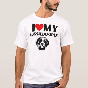 I Liebe Mein Aussiedoodle Mama Vater Vintag Aussie T-Shirt