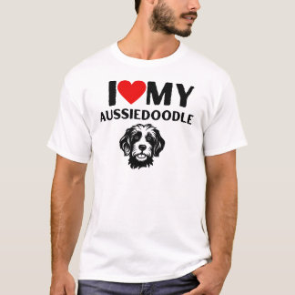 I Liebe Mein Aussiedoodle Mama Vater Vintag Aussie T-Shirt