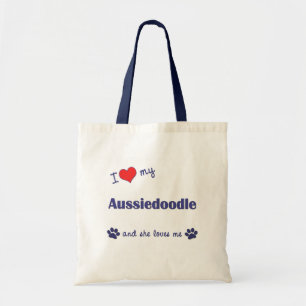 I Liebe mein Aussiedoodle (weiblicher Hund) Tragetasche