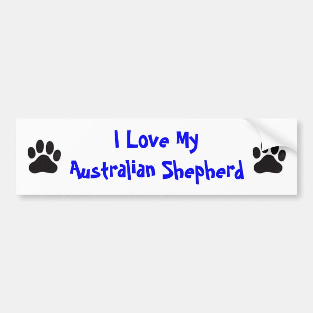 I Liebe mein australischer Schäfer Autoaufkleber (Vorne)