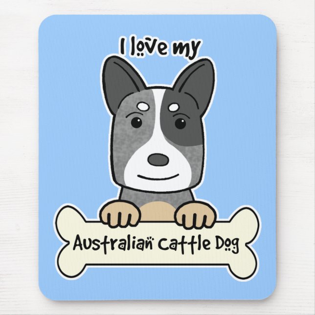 I Liebe mein australischer Vieh-Hund Mousepad (Vorne)