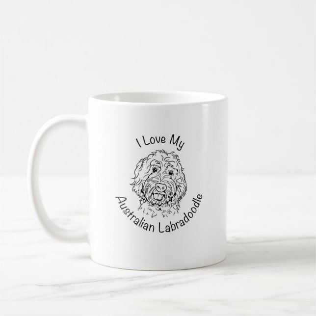 I Liebe mein australisches Labradoodle Kaffeetasse (Links)