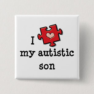 I Liebe mein autistischer Sohn-Knopf Button