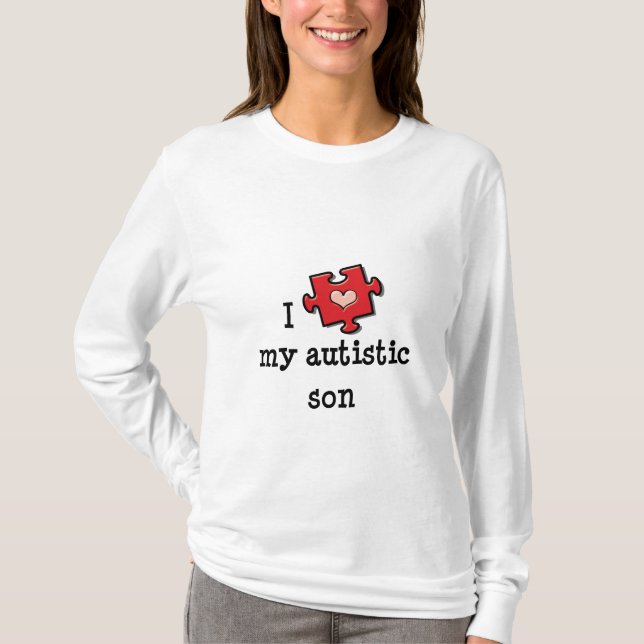I Liebe mein autistischer Sohn-langes T-Shirt (Vorderseite)