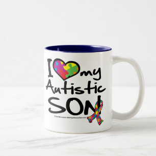 I Liebe mein autistischer Sohn Zweifarbige Tasse