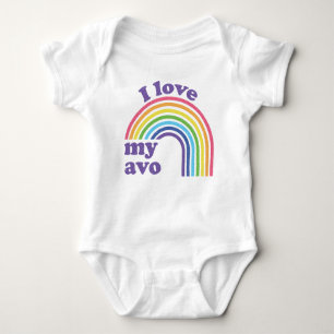 I Liebe Mein Avo - Niedlicher Regenbogen Baby Strampler