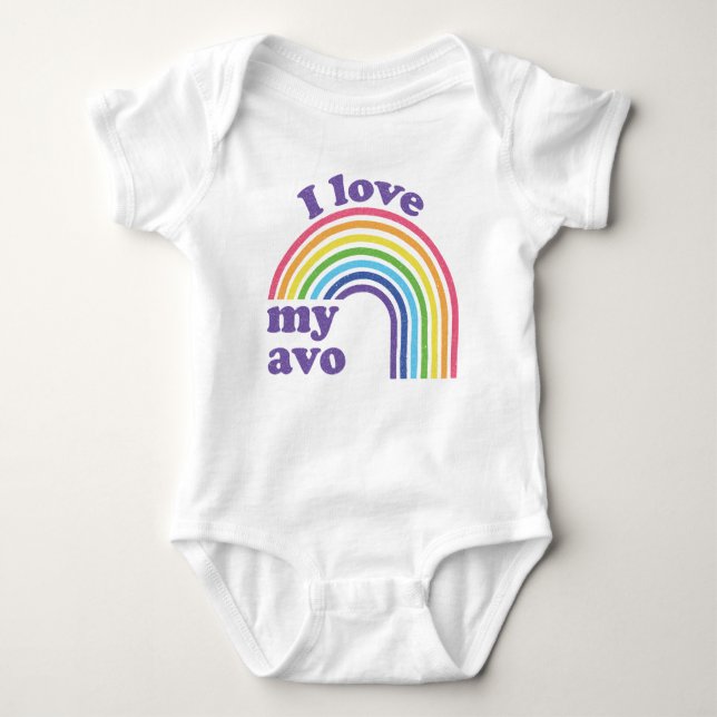 I Liebe Mein Avo - Niedlicher Regenbogen Baby Strampler (Vorderseite)