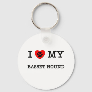 I LIEBE MEIN BASSET HOUND SCHLÜSSELANHÄNGER