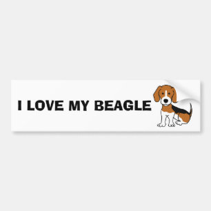 I Liebe mein Beagle-Autoaufkleber Autoaufkleber