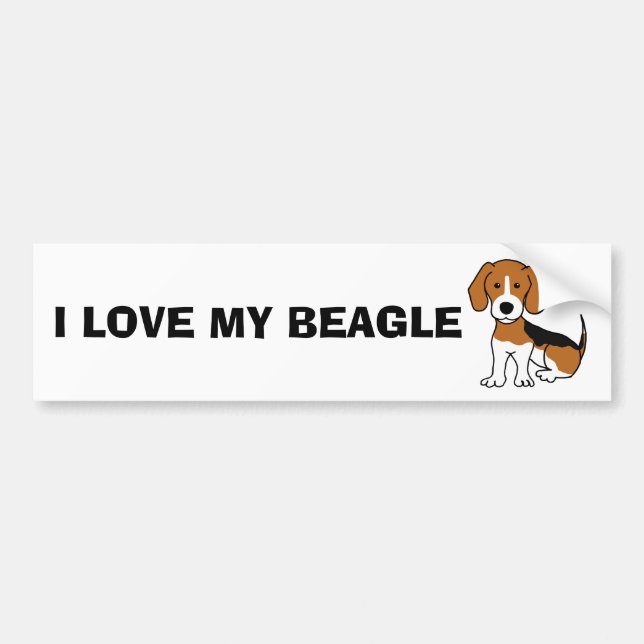 I Liebe mein Beagle-Autoaufkleber Autoaufkleber (Vorne)