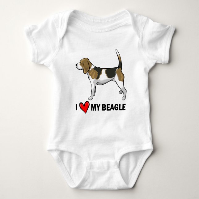 I Liebe mein Beagle Baby Strampler (Vorderseite)