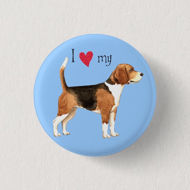 I Liebe mein Beagle Button (Vorderseite)