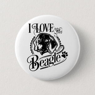 I Liebe Mein Beagle Button