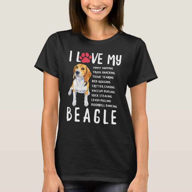 I Liebe Mein Beagle - Funny Beagle Lover Geschenk T-Shirt (Vorderseite)