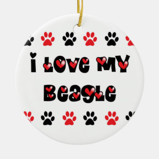 I Liebe mein Beagle Keramikornament