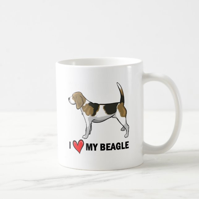 I Liebe mein Beagle Tasse (Rechts)