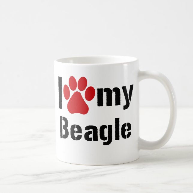 I Liebe mein Beagle Tasse (Rechts)