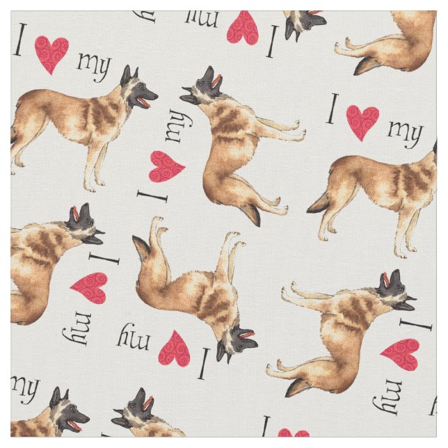 I Liebe mein belgischer Malinois Stoff (Nahaufnahme)