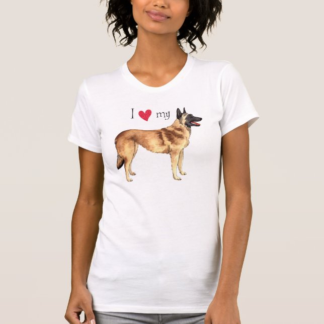 I Liebe mein belgischer Malinois T-Shirt (Vorderseite)