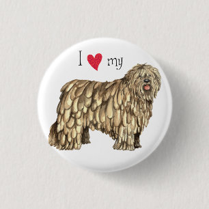 I Liebe mein Bergamasco Button