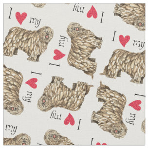 I Liebe mein Bergamasco Stoff