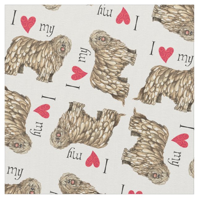 I Liebe mein Bergamasco Stoff (Nahaufnahme)