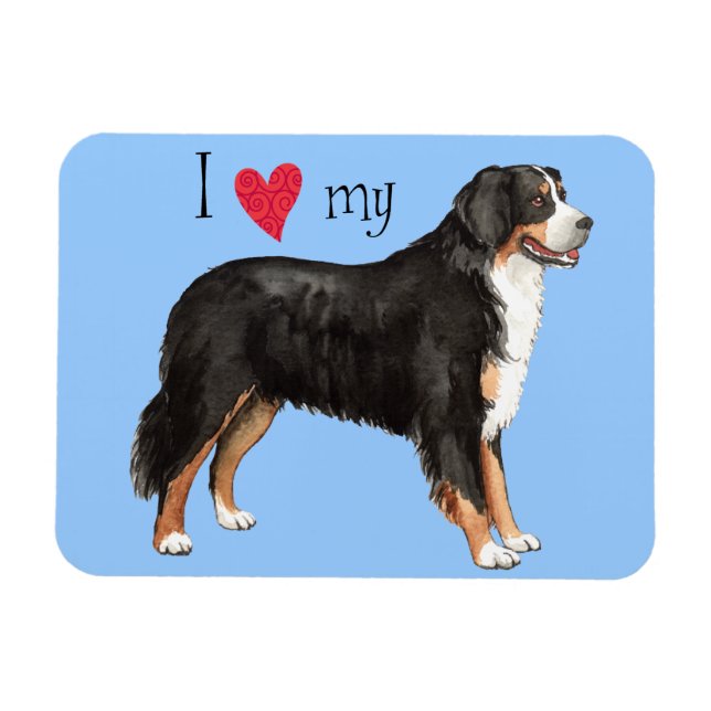 I Liebe mein Berner Hund Magnet (Horizontal)