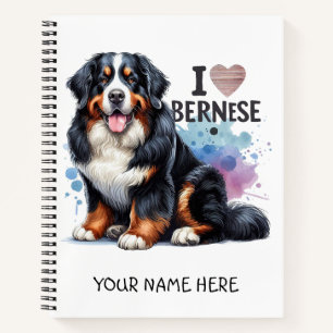 I Liebe Mein Berner Hund Personalisiert Notizbuch