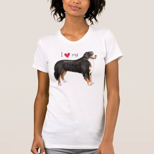 I Liebe mein Bernese Gebirgshund T-Shirt (Vorderseite)