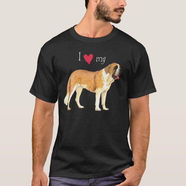 I Liebe mein Bernhardiner T-Shirt (Vorderseite)