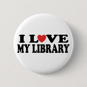 I Liebe mein Bibliotheks-Bibliothekar-Geschenk Button