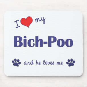 I Liebe mein Bich-Poo (männlicher Hund) Mousepad
