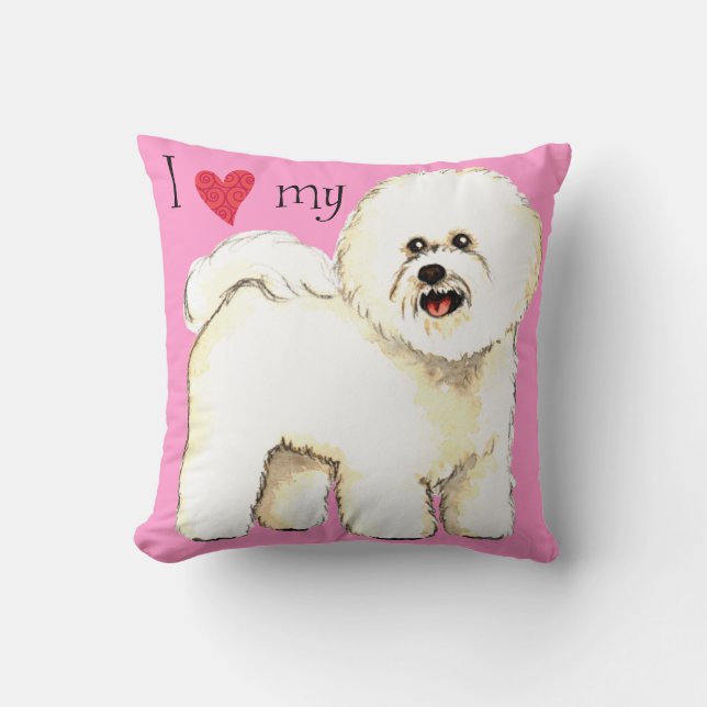 I Liebe mein Bichon Frise Kissen (Vorderseite)